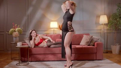Hot Red And Curvy Black